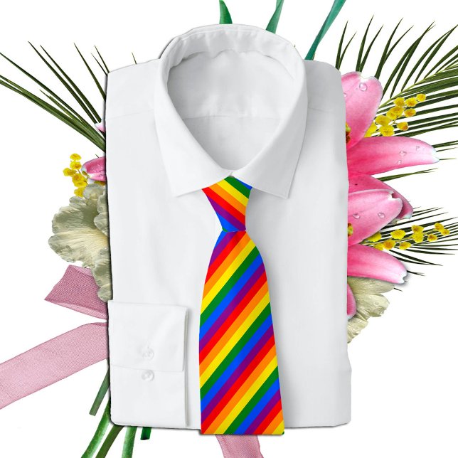 Regnbåge Rand Tie & Pride Rainbow Flagga / HGBT Slips (Skapare uppladdad)