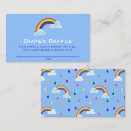 Regnbåge Regndroppar Baby Shower Blöja Lotteri Bil Tilläggskort