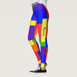 Regnbåge Reist Patchwork Textured Quilt-utseende Leggings