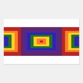 Regnbåge Rektangulärt Klistermärke