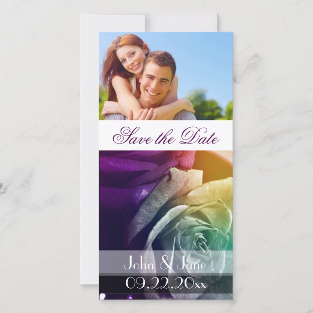 Regnbåge Ro/foto "Save the Date" Spara Datumet (Framsida)