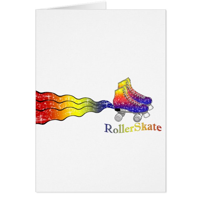 Regnbåge Rollerskates Hälsningskort (Framsidan)