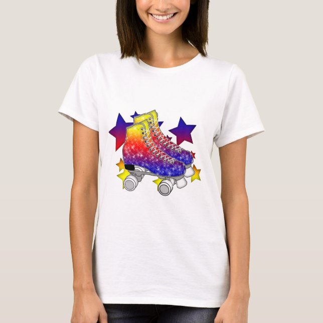 Regnbåge Rollerskates T Shirt (Framsida)