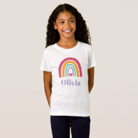 Regnbåge Rosa och Lila Personlig T-Shirt