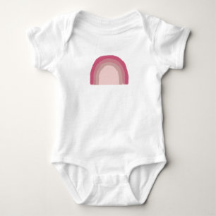 Regnbåge Rosa Ombre-målad Babydräkt T Shirt