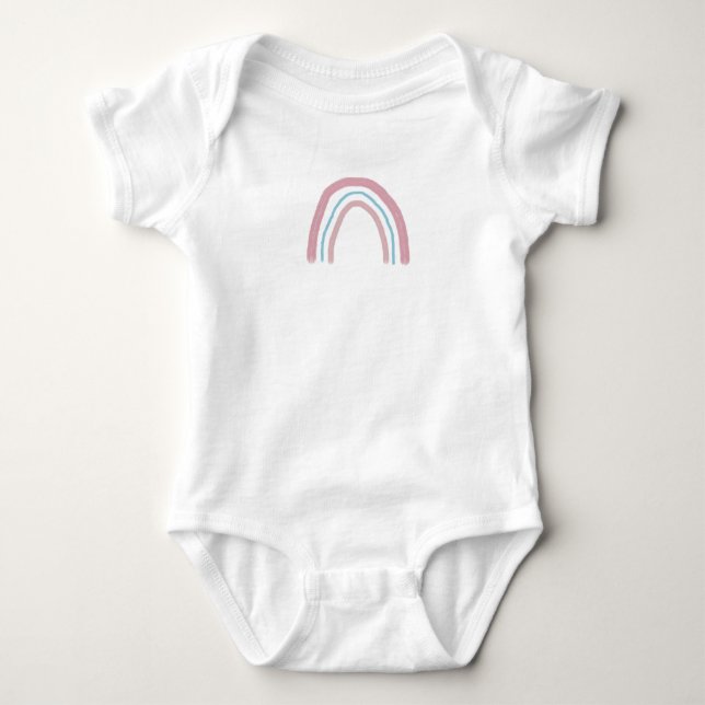 Regnbåge Rosa Ombre-målning Baby Bodysuit T Shirt (Framsida)
