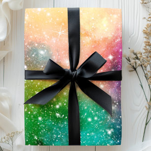 Regnbåge Rymd Galax Nebula Cool Stjärnmönster Presentpapper