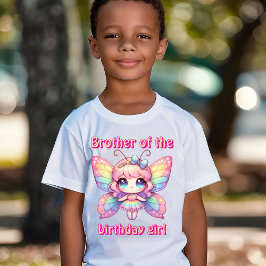 Regnbåge sago fjäril bror till födelsedagsflickan t shirt