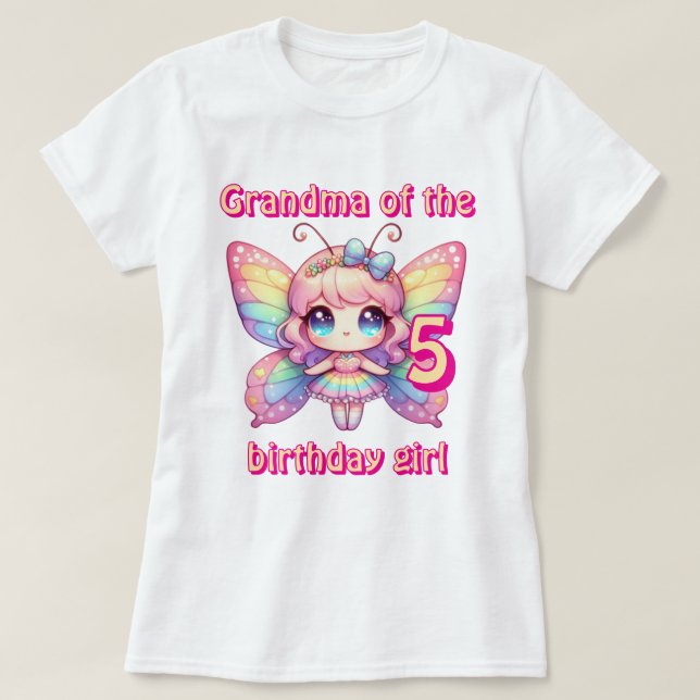 Regnbåge sagobarnslock morfar till födelsedagsflic t shirt (Design framsida)