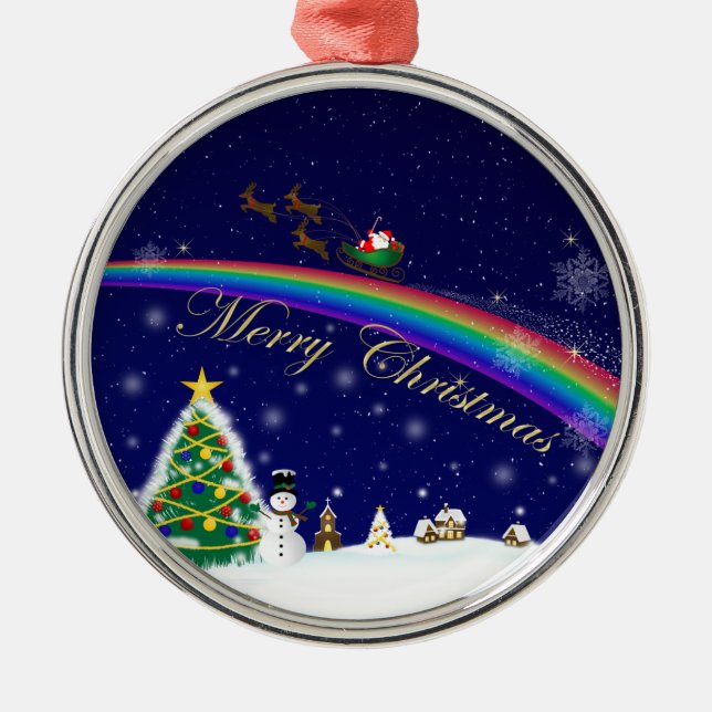 Regnbåge Santa Julgransprydnad Metall (Framsidan)
