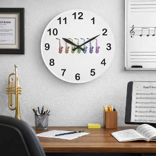Regnbåge Saxofon Färgglatt Jazz Instrument Stor Klocka