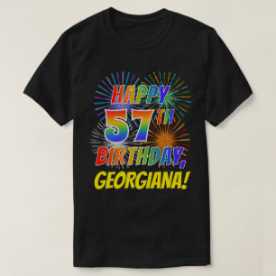 Regnbåge Se LYCKLIG 57:E BIRTHDAY; Fireworks + Nam T Shirt