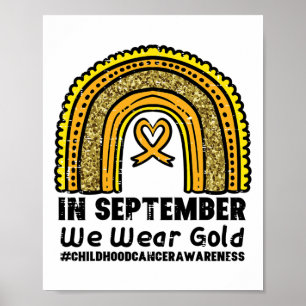 Regnbåge September Vi Bär Guld Barndom Cancer Medv Poster