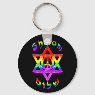 Regnbåge Shalom Keychain Nyckelring