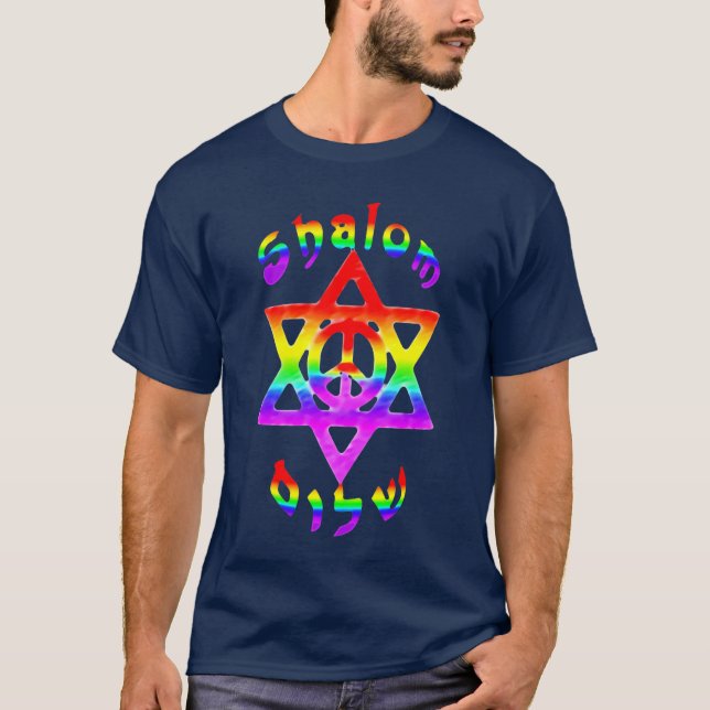 Regnbåge Shalom Tee (Framsida)