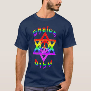 Regnbåge Shalom Tee Shirt