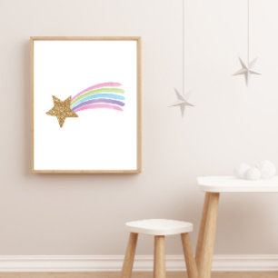Regnbåge Shooting Star Plantskola Väggdekaler Affi Poster
