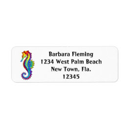 Regnbåge Sjöhäst Returadress Etikett