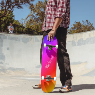 Regnbåge Skateboard med anpassad namntext