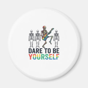 Regnbåge Skelett Våga Vara Själv Vektor Design Magnet