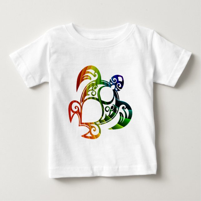 Regnbåge Sköldpadda Baby T-shirt (Framsida)