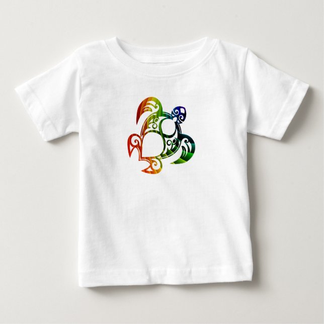 Regnbåge Sköldpadda Baby T-shirt (Framsida)