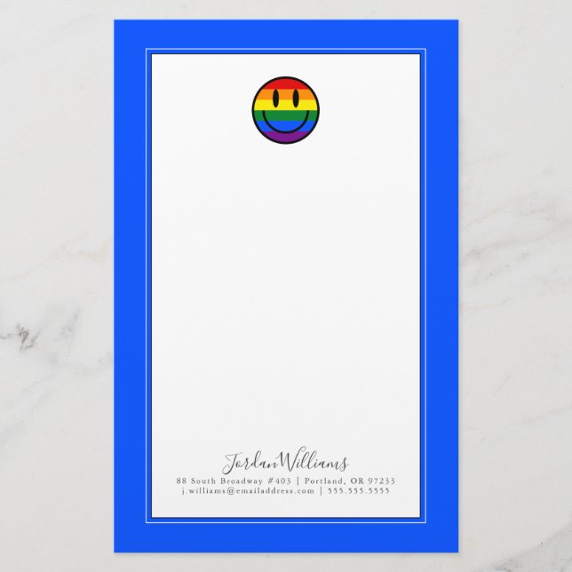 Regnbåge Smiley face Brevpapper (Framsida)