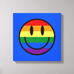Regnbåge Smiley face Canvastryck
