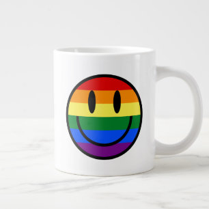 Regnbåge Smiley face Jumbo Mugg