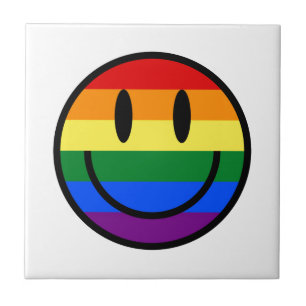 Regnbåge Smiley face Kakelplatta