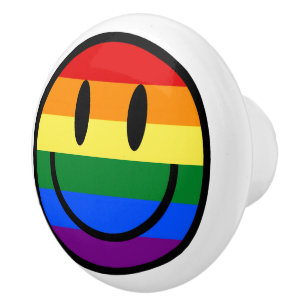 Regnbåge Smiley face Knopp