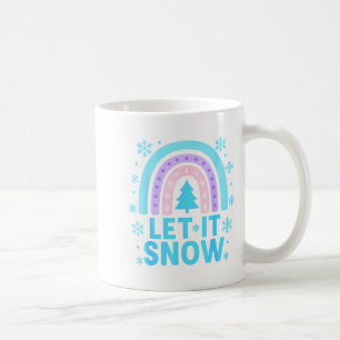 Regnbåge Snöflinga Jul Vinterdag Suprter Låt Kaffemugg