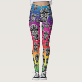 Regnbåge Socker Skalle Leggings