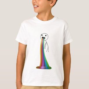 Regnbåge som kastar upp meme t shirt