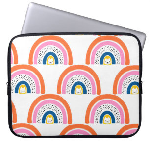 Regnbåge, sömlösa barn mönster. Rita på kugghjulet Laptop Fodral