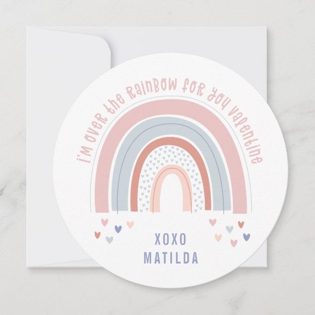 Regnbåge, söt klassrumsvalentin (Framsida)