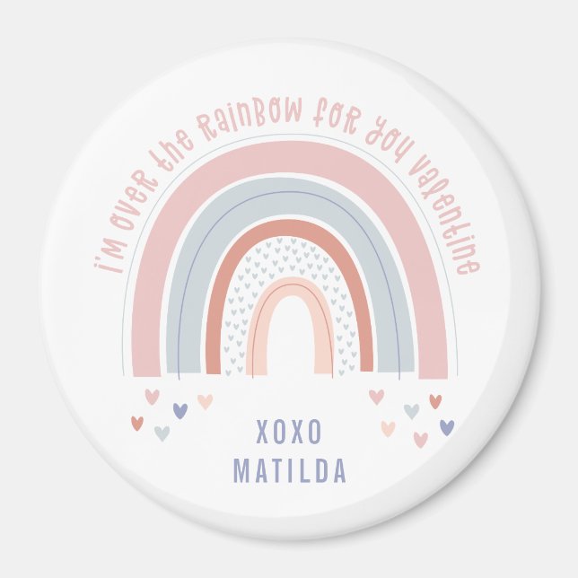 Regnbåge, söt klassrumsvalentinklassgåva magnet (Framsidan)