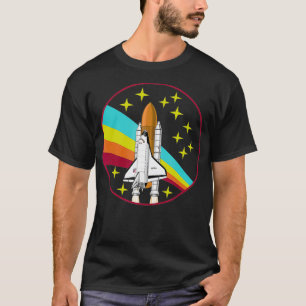 Regnbåge Space Shuttle Rocket Launch T Shirt