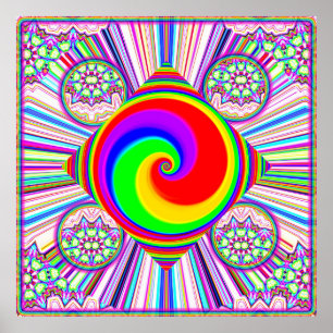 Regnbåge Spiral Diamant Poster