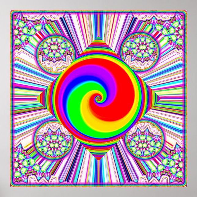 Regnbåge Spiral Diamant Poster (Framsidan)