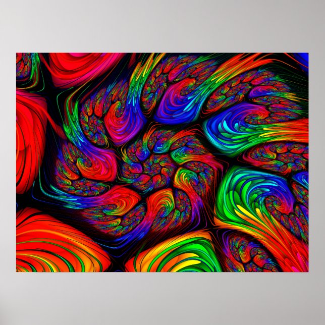 Regnbåge Spiral Fraktal Poster (Framsidan)