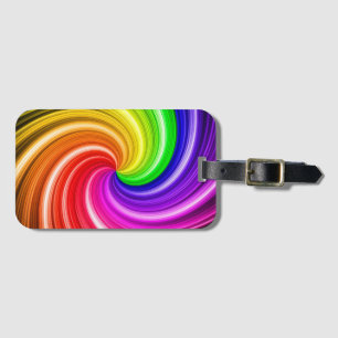 Regnbåge Spiral Tie Dye Färgglad Virvel Konst Bagagebricka