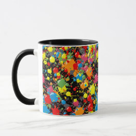 Regnbåge Splash Paint Droplets PD Mugg