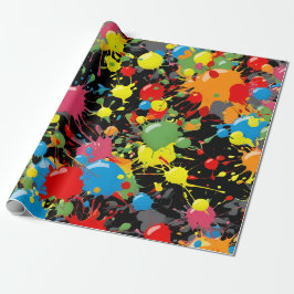 Regnbåge Splash Paint Droplets PD Presentpapper