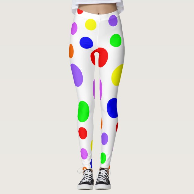 Regnbåge Spots Leggings (Framsida)