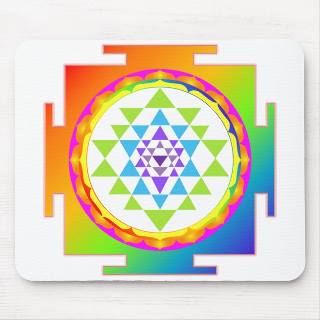 Regnbåge Sri Yantra Musmatta (Framsidan)
