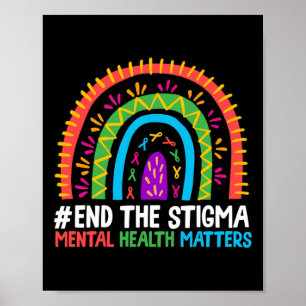Regnbåge Stigma Mental Health Matter Awaren Poster