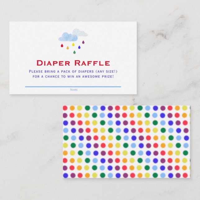 Regnbåge Storm Clouds Baby Shower Raffle Tilläggskort (Fram/baksida)