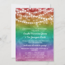 Regnbåge & Strängljus Efter Bröllopsfirande Meddelande