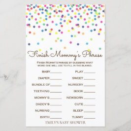 Regnbåge Strössel Baby Shower-spel UTRYCKT